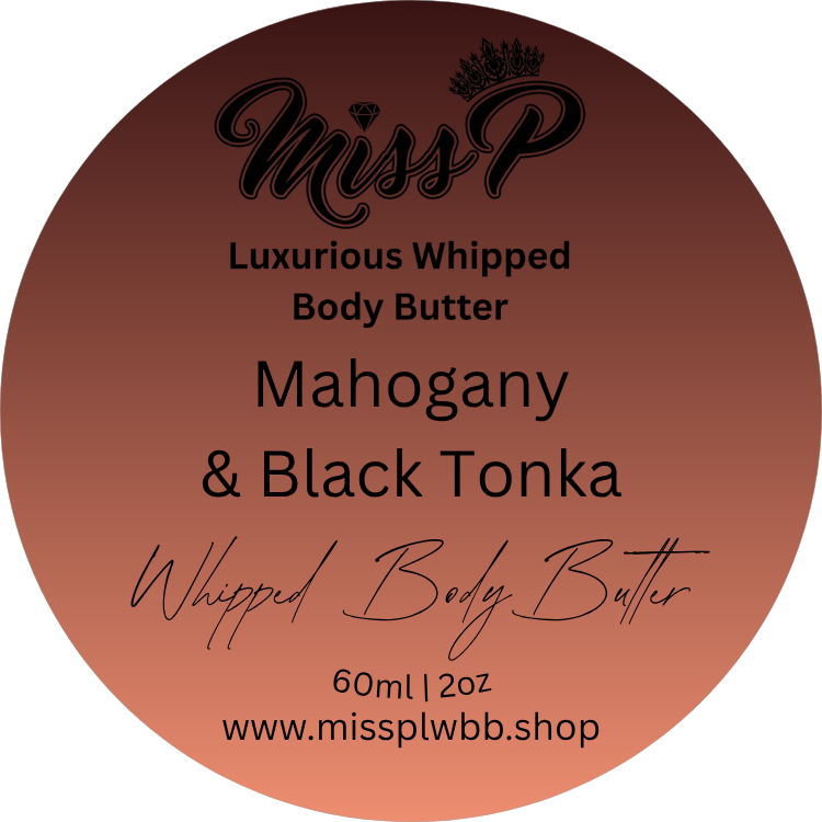 Miss P Luxurious Men's Mahogany & Black Tonka Scented Whipped Body Butter