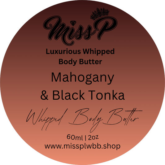 Miss P Luxurious Men's Mahogany & Black Tonka Scented Whipped Body Butter